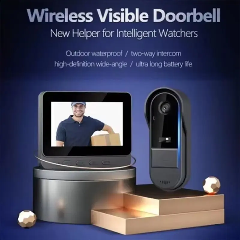 A76I-Intercom Doorbell Night HD-Vision 4.3Inch IPS Screen Waterproof Doorbell Camera Smart Home Security Video By Bell