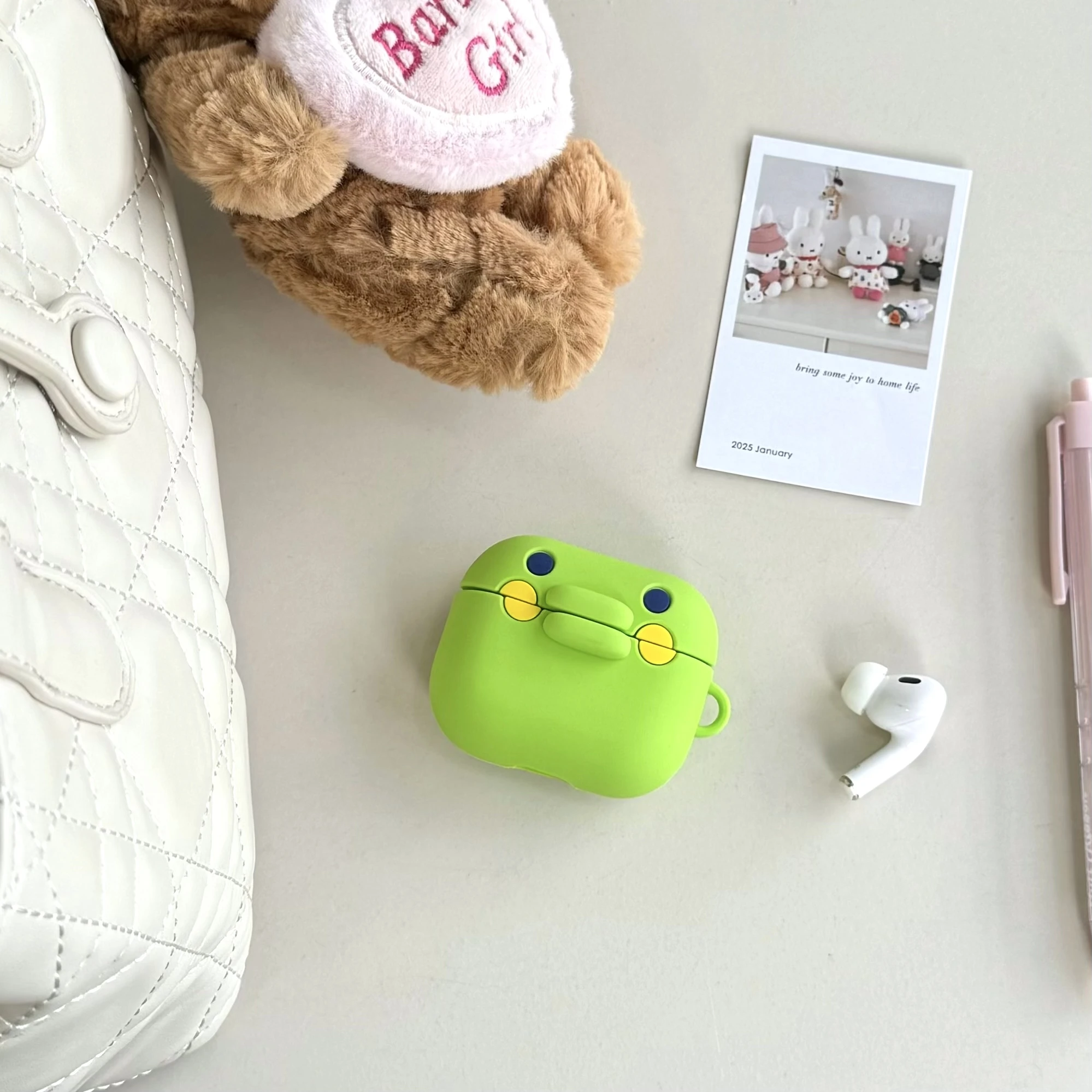 3D Cartoon Cute Green Monster  Earphone Protective Cases for Apple  AirPods 4 3 2 1 pro2  headphone cover