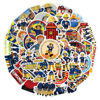 10/50Pcs Cartoon Anime Fireman Sam Sticker for Kids Education Toy Scrapbooking Firefighter Sticker Vintage Craft Supplies