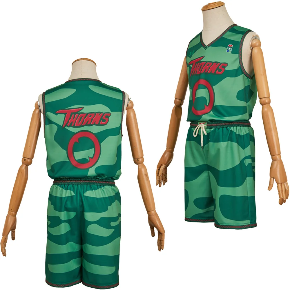 Goat Will Cosplay Green Team Jersey Costume Printed Sports Clothes Suit Fantasy Men Top Pants Outfits Halloween Carnival Party view 3