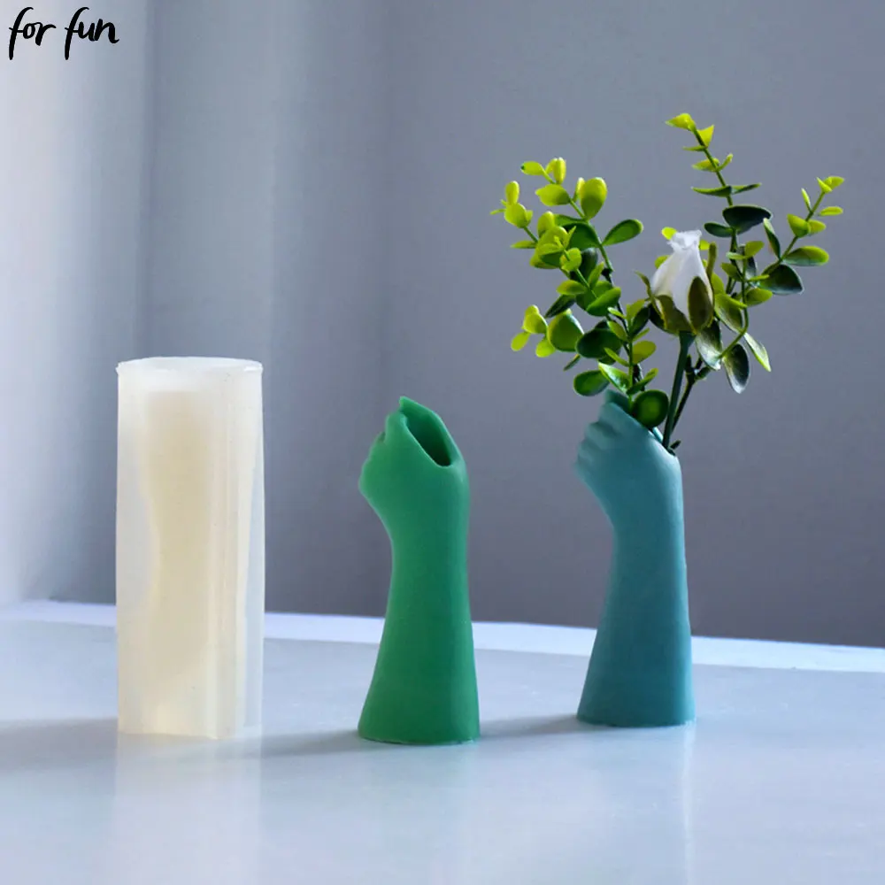 

For Fun DIY Creative Gesture Vase Silicone Mold for DIY Plaster Concrete Planter Mould Gypsum Molds Home Decor Ornament Handmade