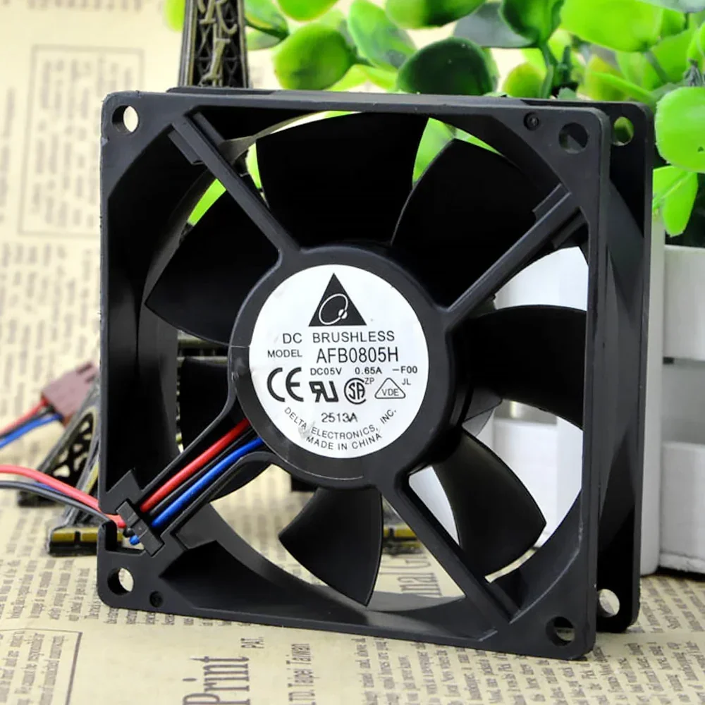 Untuk Delta AFB0805H 8025 DC 5V 8CM Bantalan Bola Ganda 35.31CFM 3000RPM Kipas Pendingin Aksial 80X80X25MM