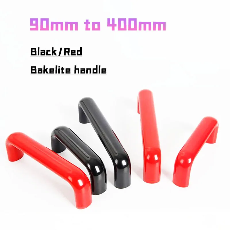 2pcs Red/black Bakelite Pull Push Door Handle M6 M8 Thread 90mm~400mm Thread Kitchen Cabinet Cupboard Drawer Door Small Handle