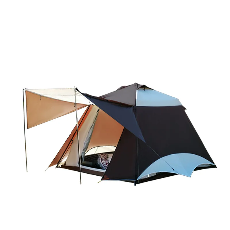 Outdoor 3-4 person automatic double-layer portable folding quick-opening 3000mm waterproof and rainstorm-proof camping tent