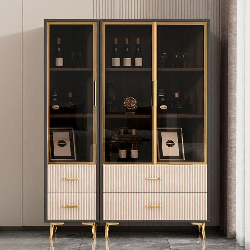 Liquor Storage Wine Cabinets Modern Living Room Simplicity Wall Luxury Display Estante Vinos Bar Wine Cabinets Furniture QF50JG