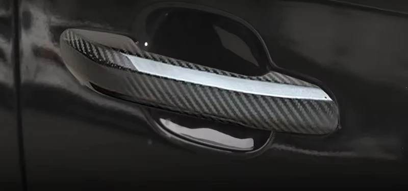 High Level Material Dry carbon fiber door handle door sticker exterior handle sticker decoration car interior for Q5L