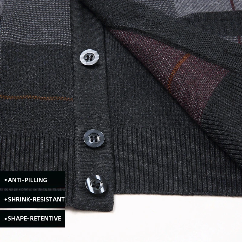 Top Grade New Brand Fashion Knit Woolen Cardigan Sweater Trendy Plaid Casual Autum Winter Coats Jacket Men Clothing
