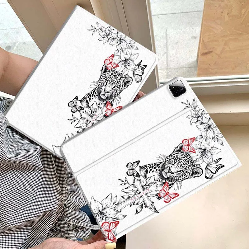 

Leopard Flower Butterfly Pattern Tablet Case For Xiaomi Redmi Mini Pad SE K 2 4 5 6 7 8 2023 2025 11 8.8 11.2 10.1 Pro Gift