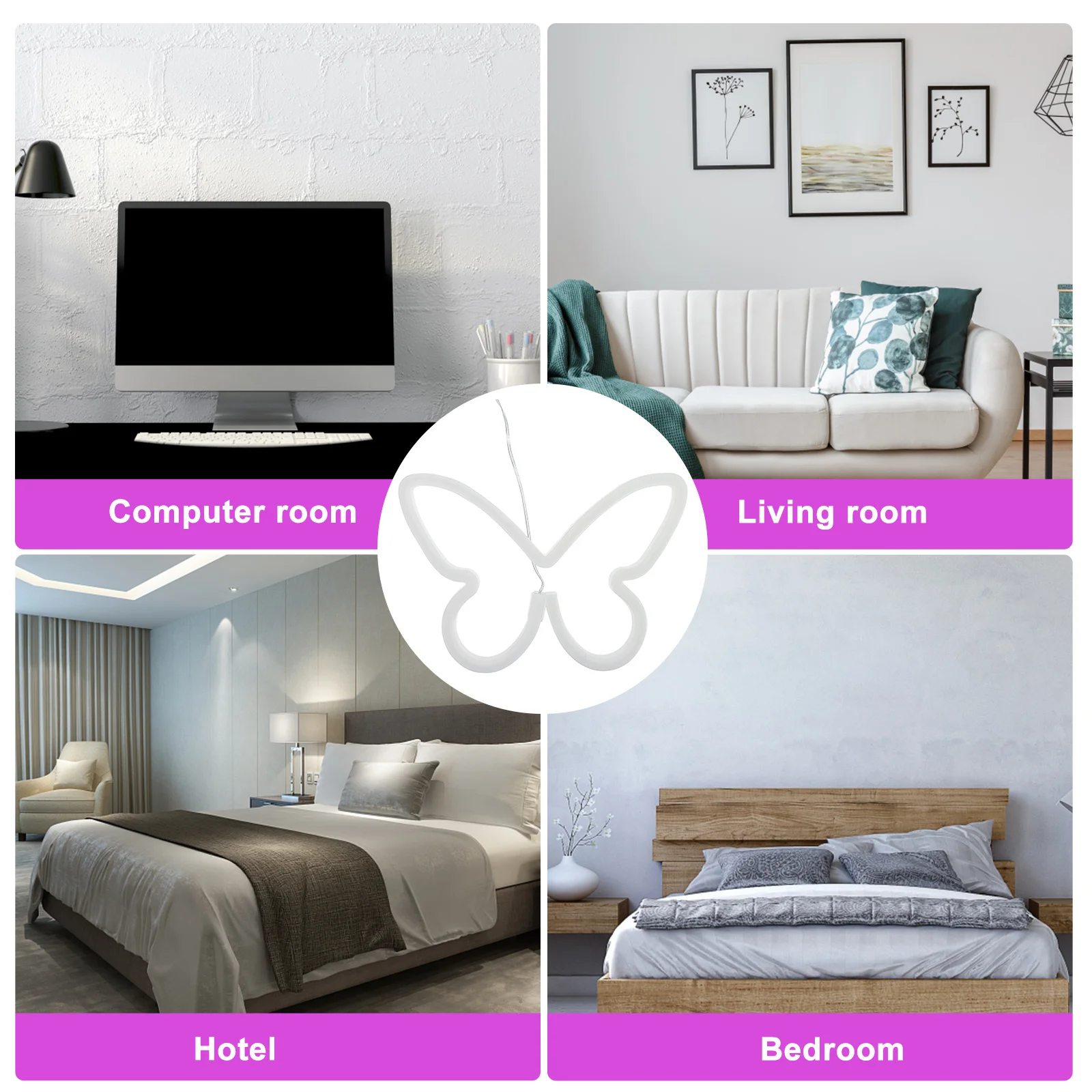 1 قطعة ضوء الزخرفية فراشة Usb النيون ليلة لغرفة المعيشة غرفة نوم حديقة Led الحيوان مصباح ثنائي الطاقة مصباح للزينة الصغيرة