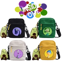 Disney Inside Out Shoulder Bags Anime Joy Sadness Canvas Square Messenger Bag Cartoon Women's Crossbody Diagonal Bag Kids Gift