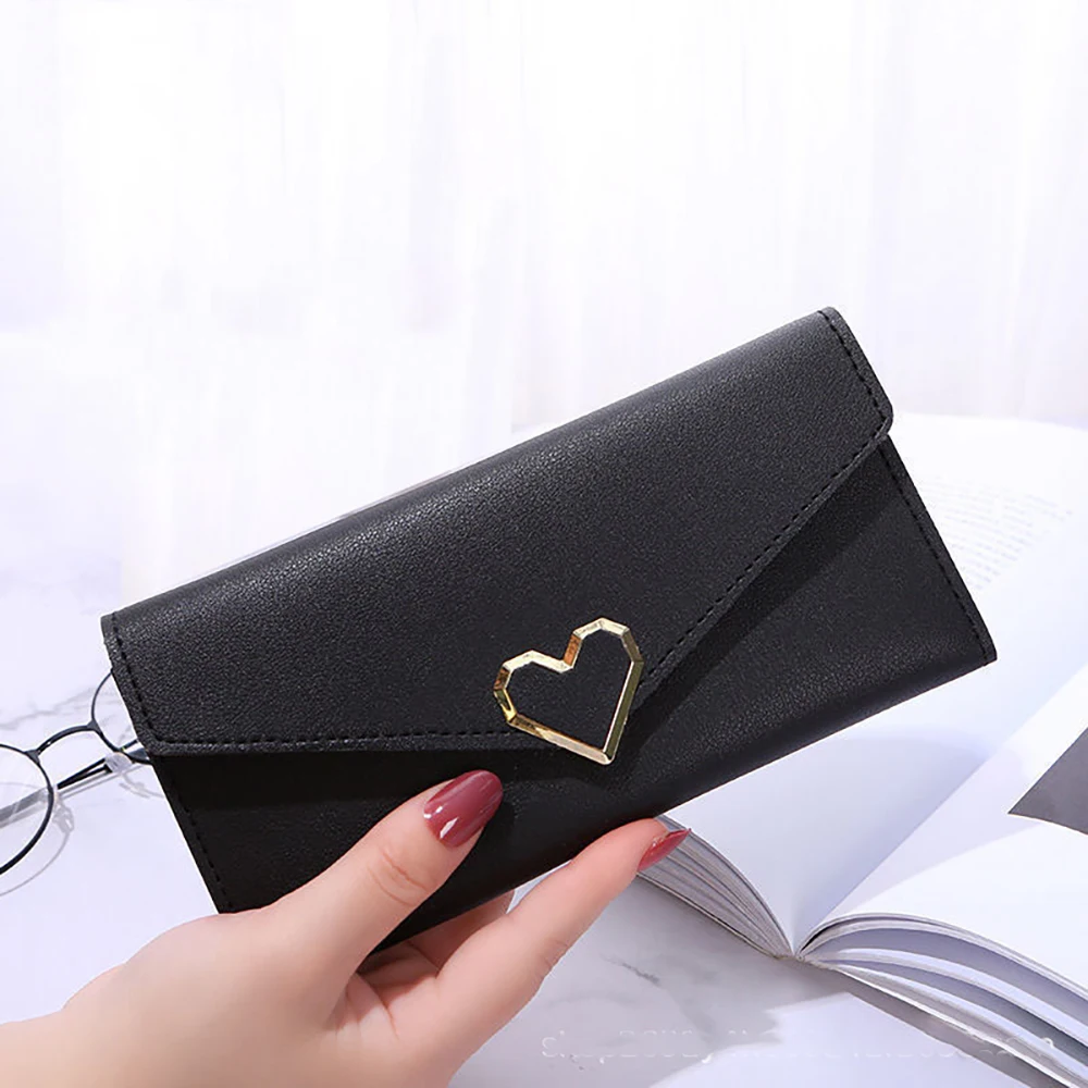 Women Long Wallets Purses Luxury Love Heart Wallets For Ladies Girl Money Pocket Card Holder Female Wallets Phone Clutch Bag New