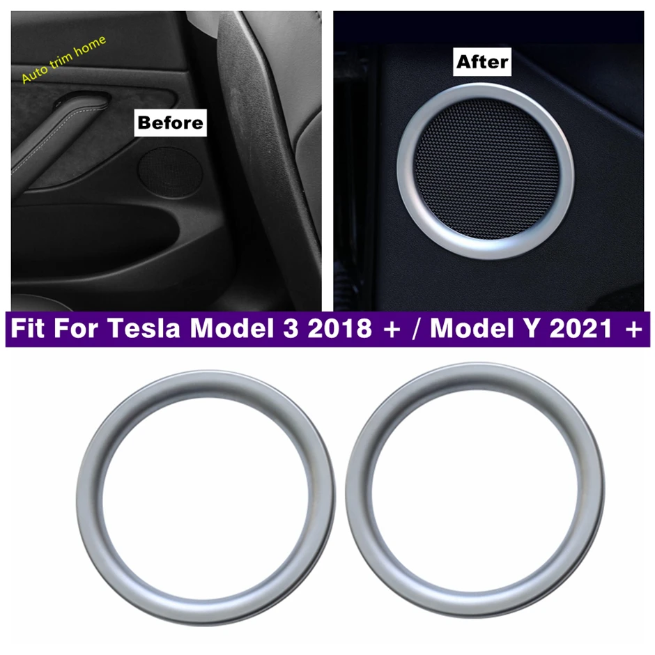 

Door Stereo Tweeter Speaker Audio Sound Decor Ring Cover Trim For Tesla Model 3 2018 - 2021 / Model Y 2021 2022 Car Accessories