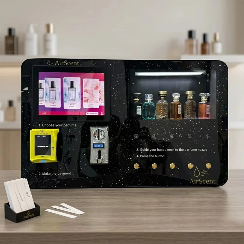 Perfume Vending Machine Modular Self-Service Wall Spray Dispenser Easy-Fill for Gym Center