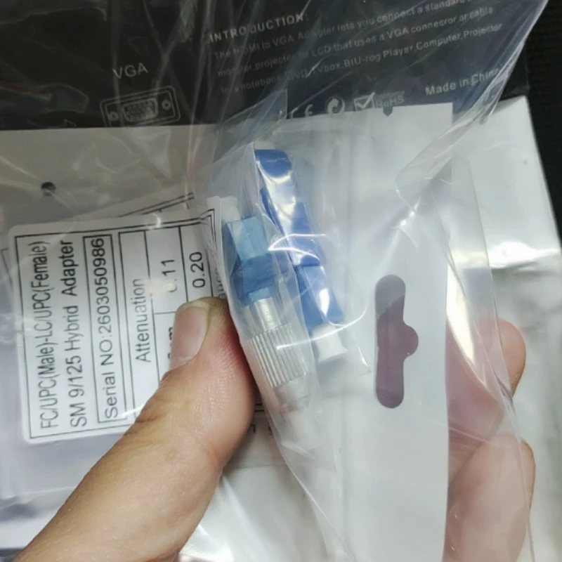 FC‑Male to LC‑Female Fiber Optic Adapter Flange Plate FC‑LC Coupler Red‑Light‑Pen Connector for LC Patch Cord