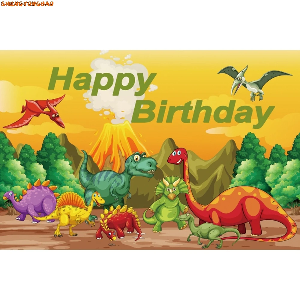 Dinosaur Backdrop Jungle Forest Volcano Newborn Baby Shower Birthday Party Baby Portrait  Background Photography Photo Studio