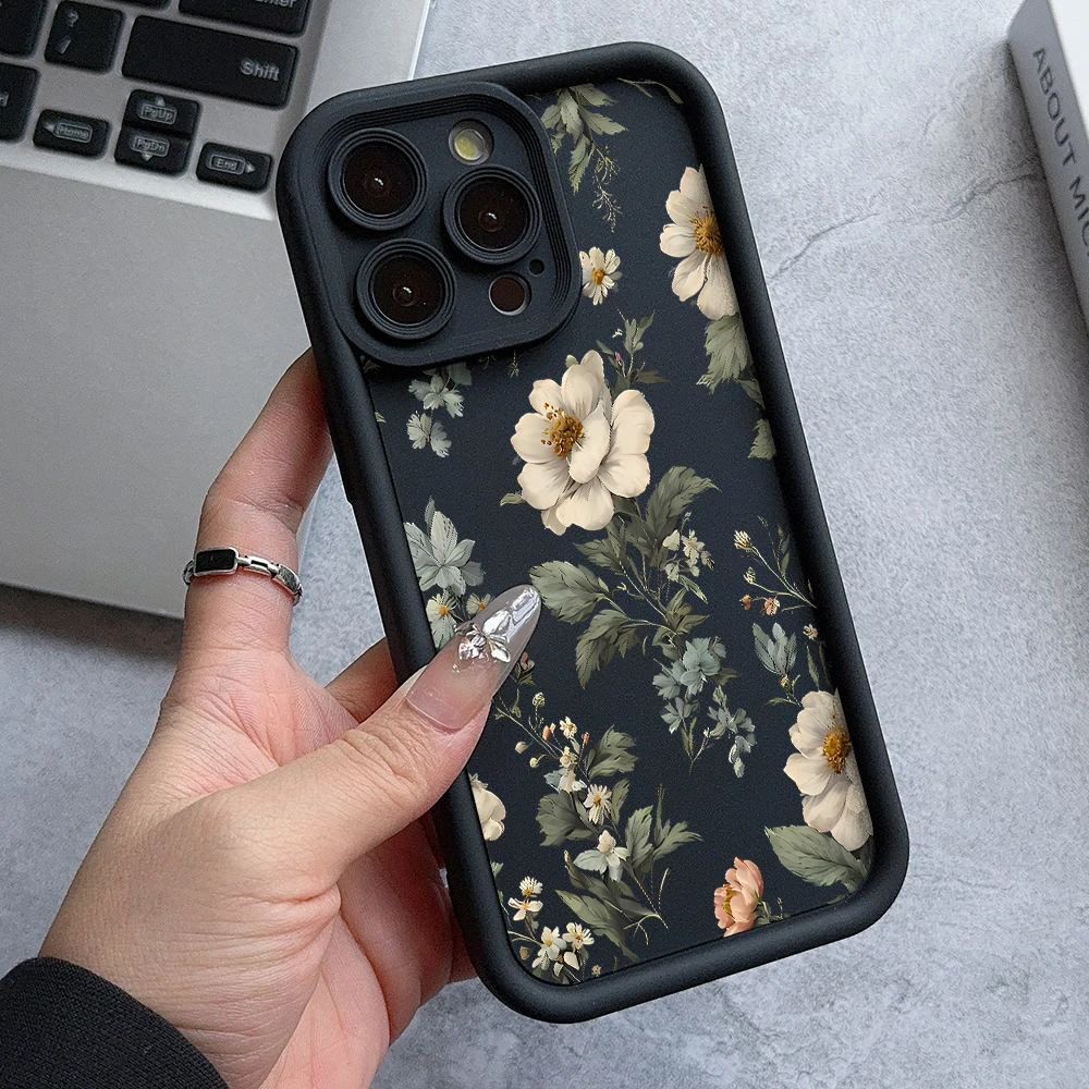 Wild Flowers Phone Case for Oppo Realme C67 C65 C63 C55 C53 C35 C33 C31 C21 C20 12 11 8i Pro Plus 4G 5G Soft Ladder Lens Cover