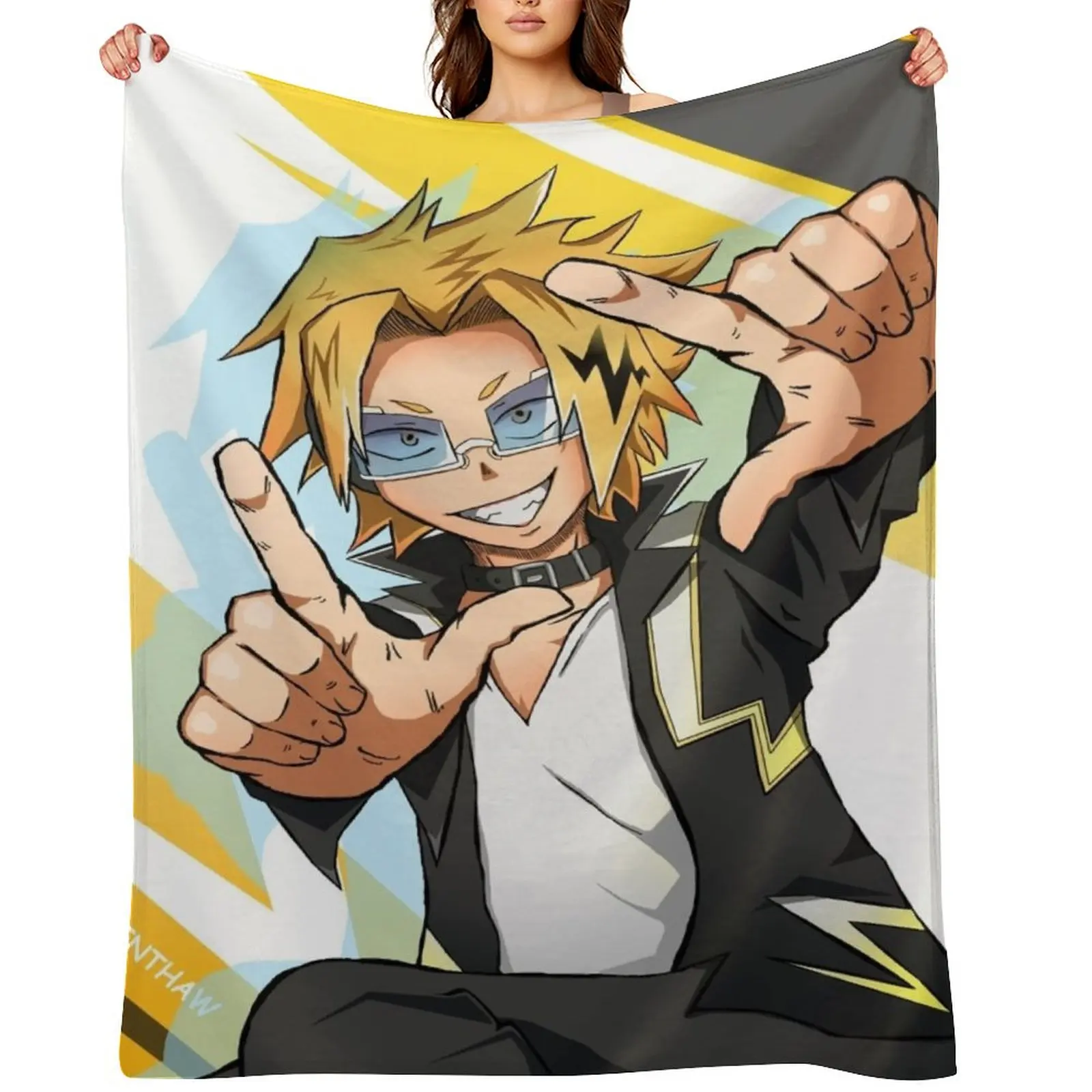

Smile! - Boku No Hero Electrifying Denki Throw Blanket christmas decoration Winter beds Picnic Soft Plaid Blankets