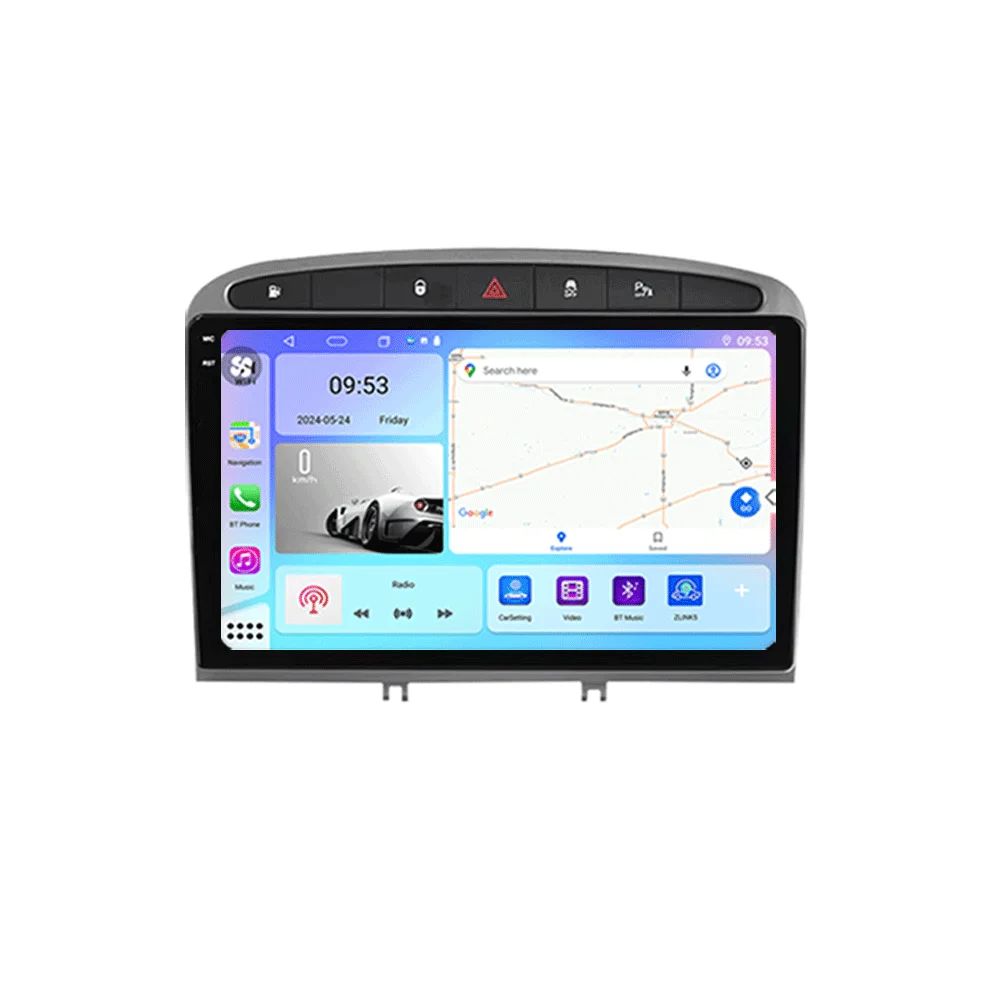Android 16 autoradio voor Peugeot RCZ 308 SW 2007-2015 408 2012-2020 2DIN multimediasysteem navigatie GPS Carplay Auto head unit WIFI - afbeelding 2