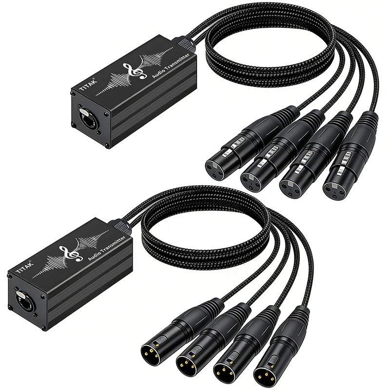4CH XLR RJ45 Audio Extender Snake Cable Cat5e Cat6 Shielded Anti
