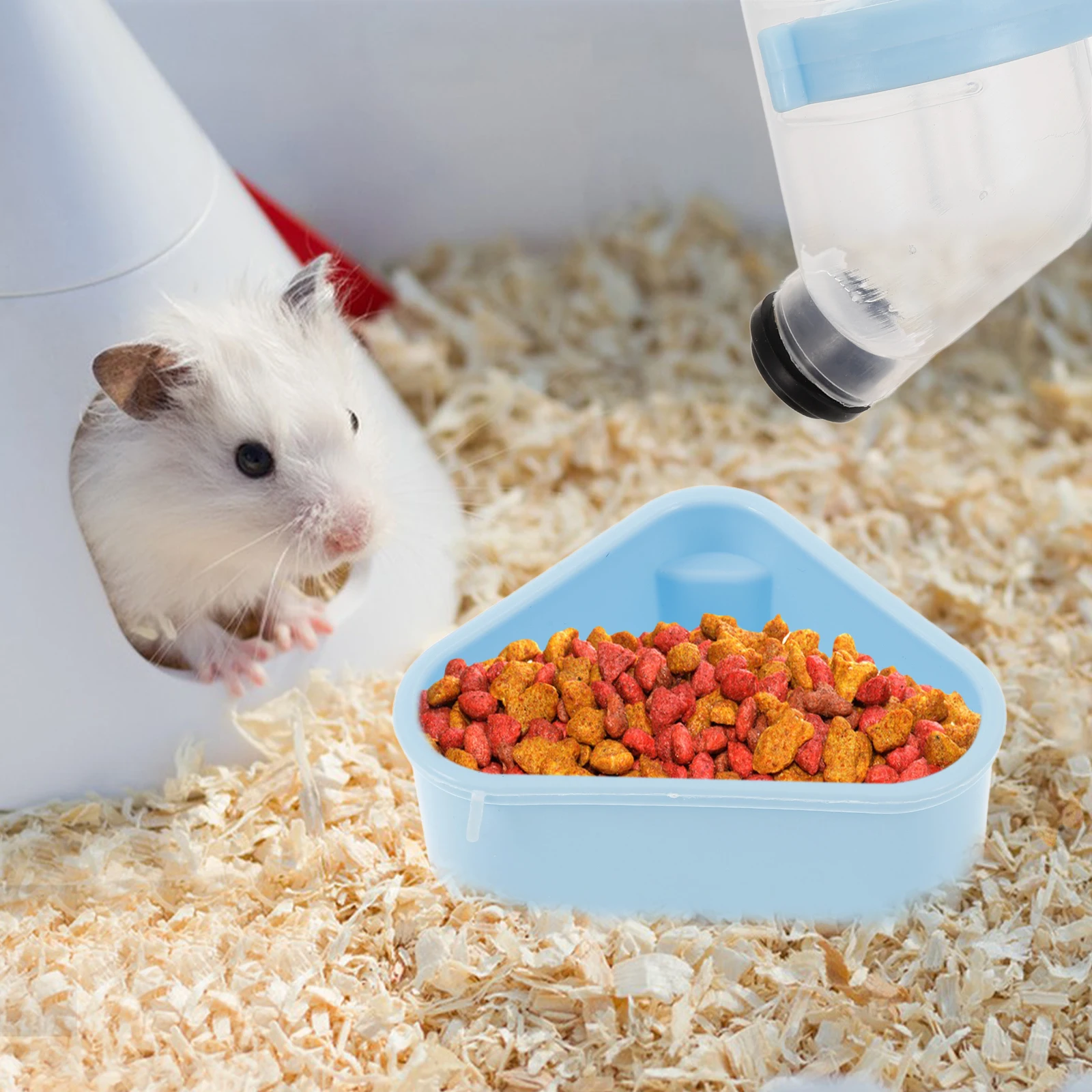 

1 set Hamster Running Wheel Food Bowl Water Bottle Reusable ABS Compact Design Small Animal Accessory Pet Cage Supplies Feeding