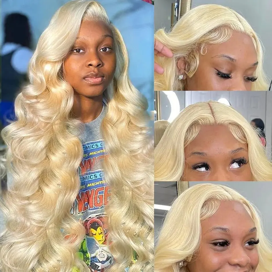 Rosabeauty 613 Blonde HD Transparent Body Wave Lace Front 13x6 Human Hair Wigs 5X5 Glueless 13X4 Frontal 250 Density 40 Inch Wig