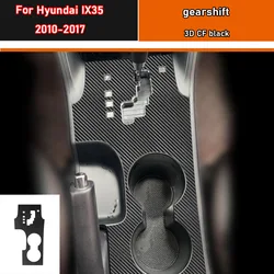 Car Interior Sticker Gear Box Protective Film For Hyundai IX35 2010-2017 Car Gear Panel Sticker Carbon Fiber Black