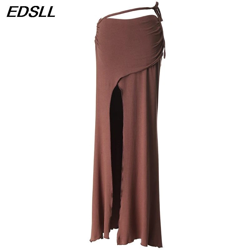 Costume de danse du ventre Sexy, jupe longue taille haute, fente latérale, Slim, vêtements d'entraînement, danse orientale indienne, jupe fendue Sexy