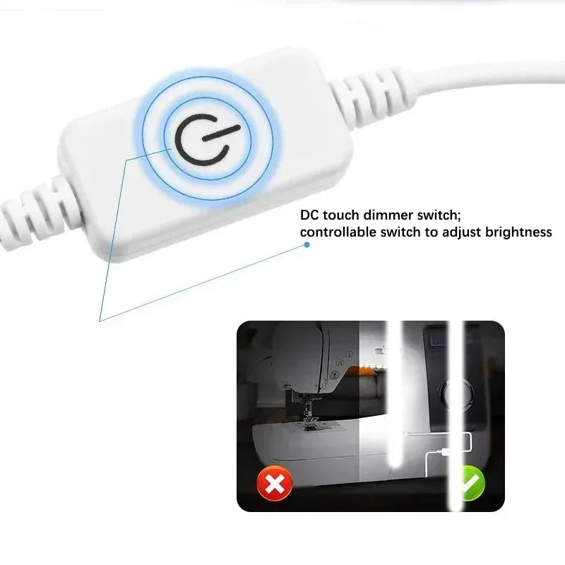 Cold White Warm Color LED Light with USB Touch Switch Suitable for Sewing Machine Flexible Light Dressing Table Cabinet Backligh