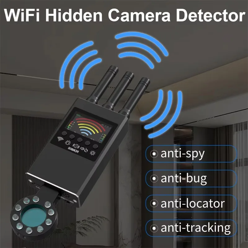 RD6800 -Spy Detector Multi-function GSM Audio Bug Finder Tracker Lens Wireless Signal Detect Scanner