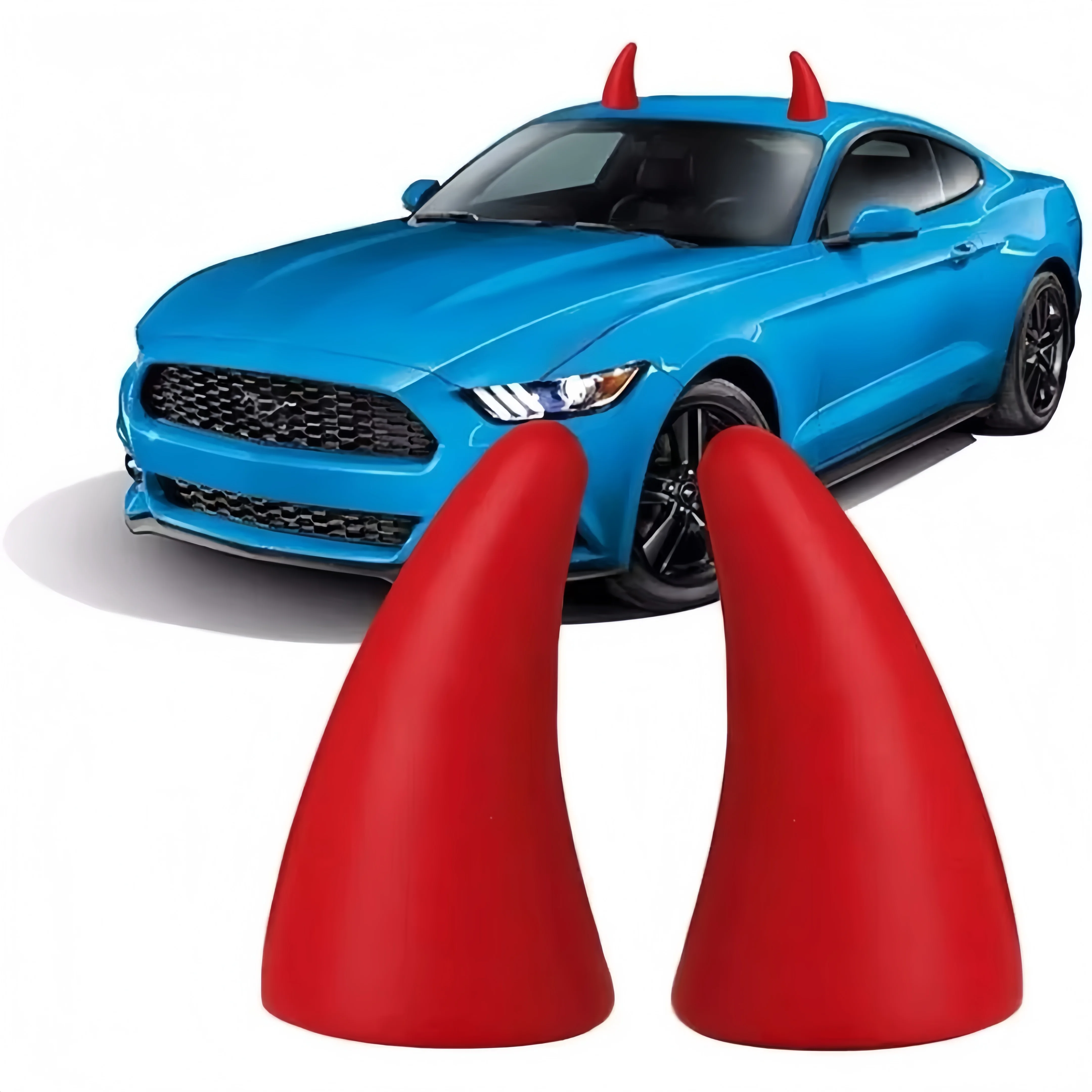 Lustige Teufelshörner für das Autodach, selbstklebende Dekoration für Halloween und Weihnachten, Auto-Styling – Detail 4