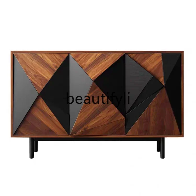 

xqqMedieval style creative side cabinet Nordic Italian light luxury light retro home entrance cabinet locker