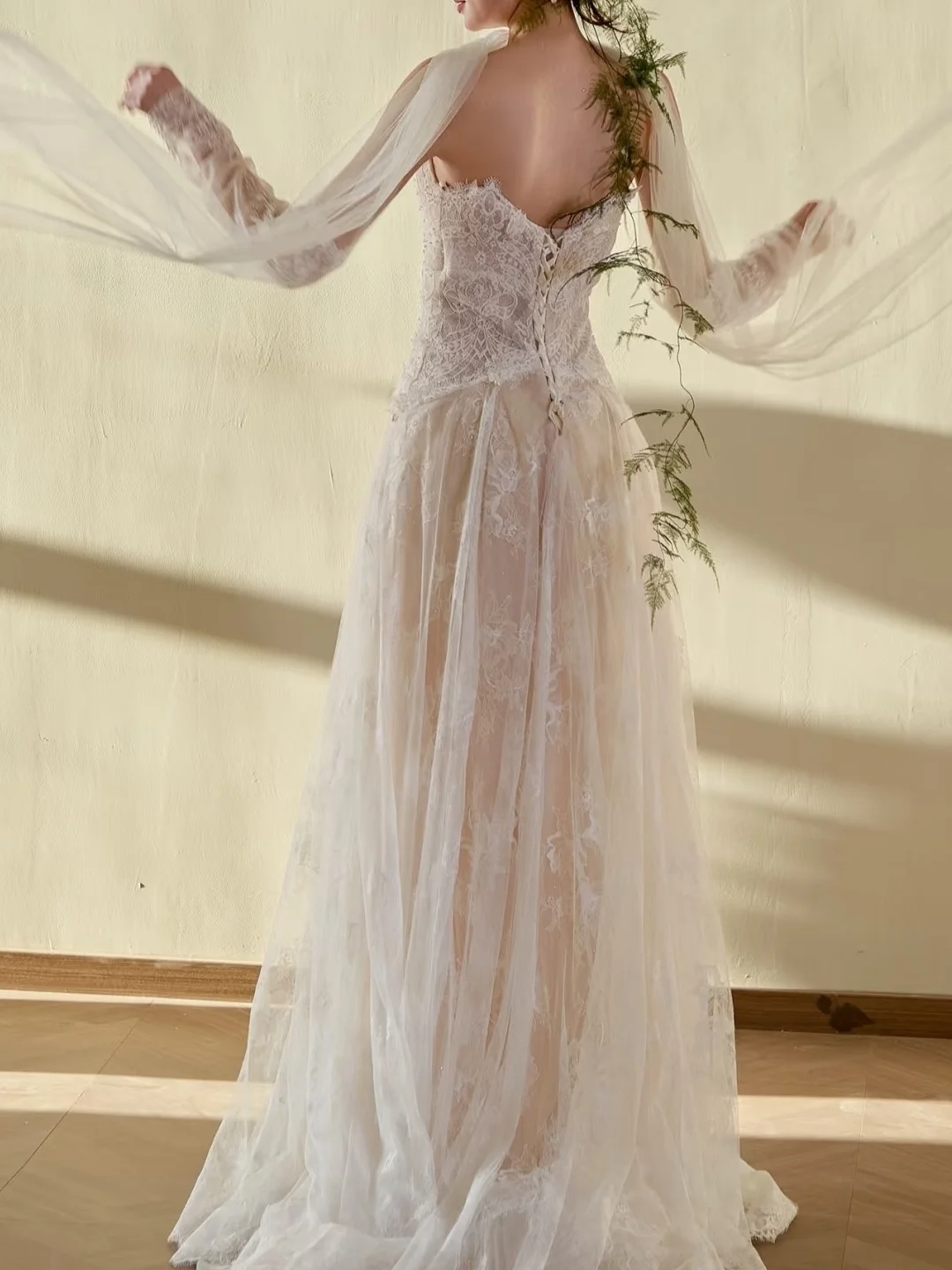 Retro Light Wedding Dress Lace Bridal Gown Outdoors Greeting Guest Skirt Chinese Ethnic Women's Fashion Spring 2026