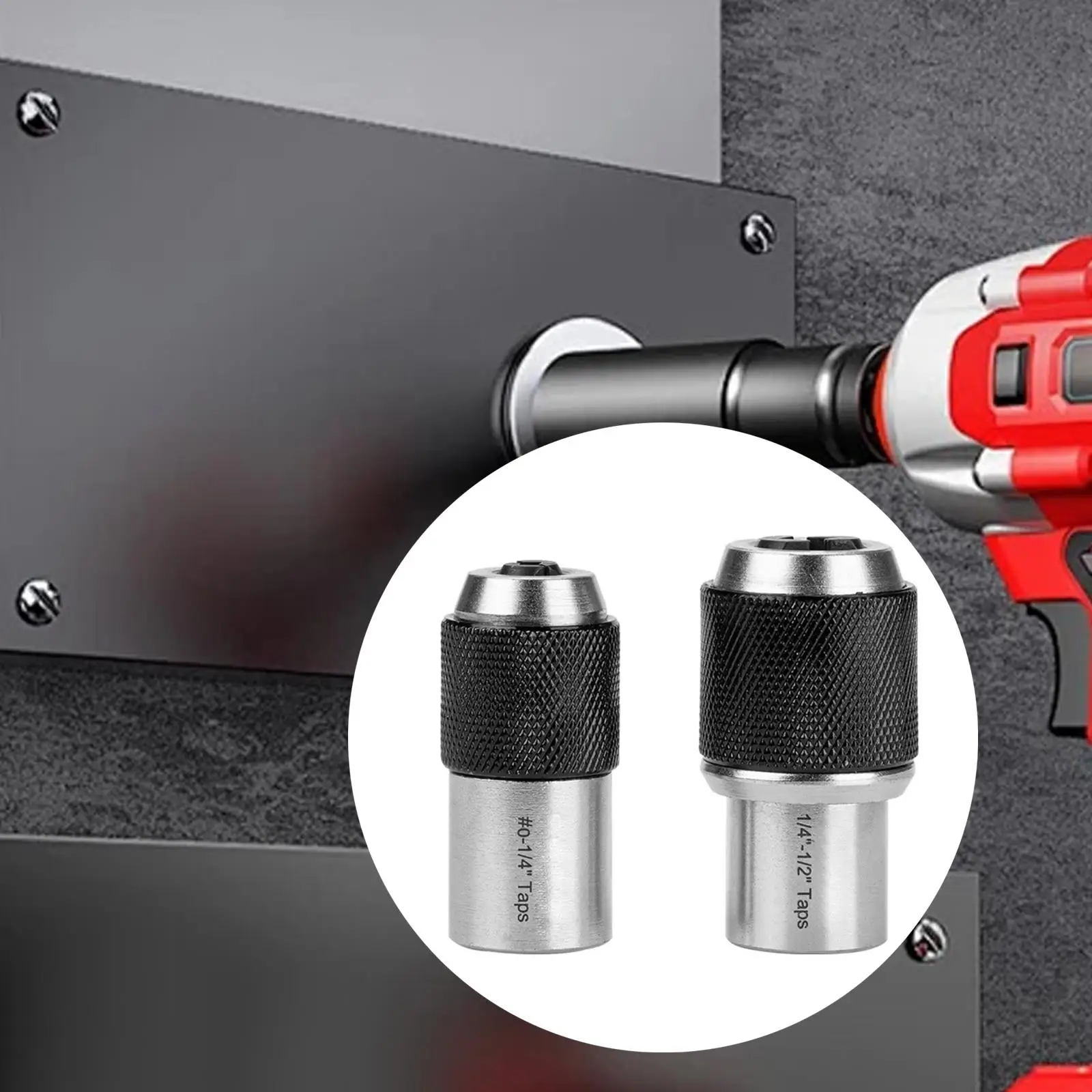 

2x Tap Socket Tap Holder Tap Driver 1/4-1/2, 0-1/2 Hand Tool Adjustable for Taps, Reamers, Screw Extractors Ratchet Tap Wrench