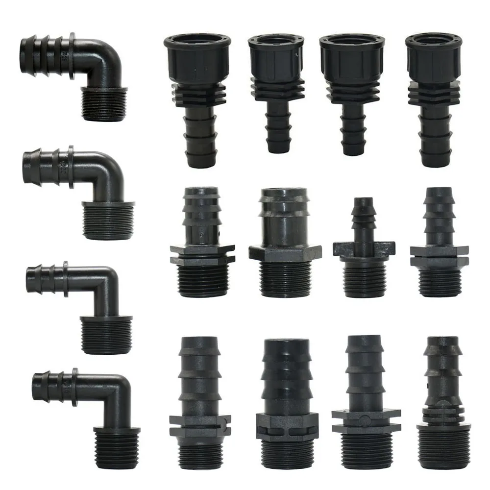 5pc 16/20/25/32mm Garden Hose PE Tube Barb Connector 1/2 3/4 1\