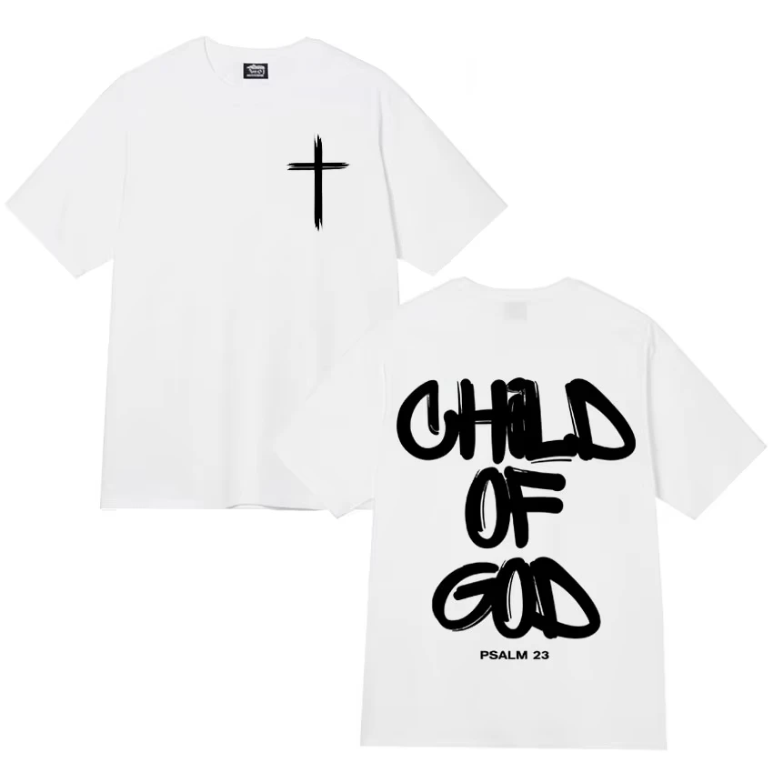 Summer New Edition Bible Christian Doctrine Jesus Pattern Men T-shirt 100%Cotton Loose Casual Style Street Retro Trend Versatile