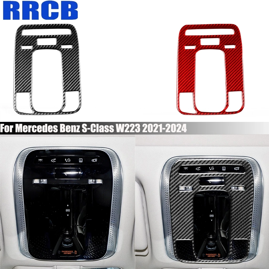 

Автомобильные аксессуары из углеродного волокна, лампа для чтения, внутренняя накладка, наклейка для Mercedes Benz S-Class W223 2021 2022 2023 2024