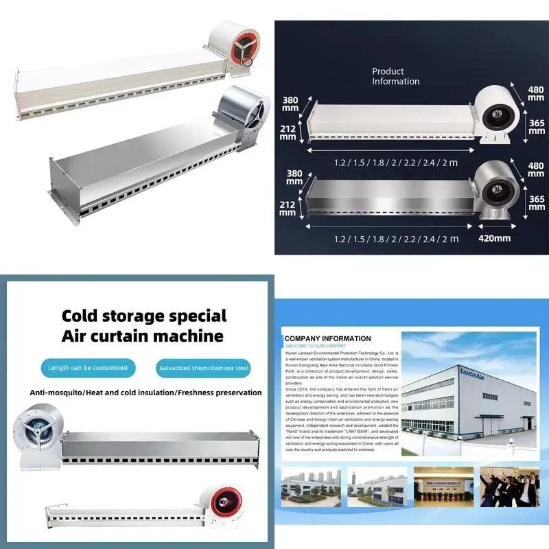 for High-efficiency ultra-thin air curtain Industrial flexible air curtain Remote control hospital Wholesale size 0.9m 1m