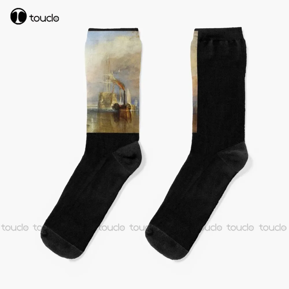 

Turner. The Fighting Temeraire. 1839 Joseph Mallord William Turner. On Black. Socks Socks For Men Christmas New Year Gift