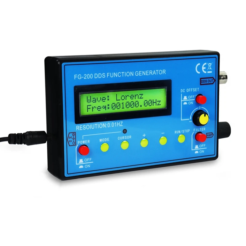 FG-200 DDS Function Signal Generator Frequency Counter 0.01Hz -500Khz Signal Source Module Sine+Square+Sawtooth Waveform