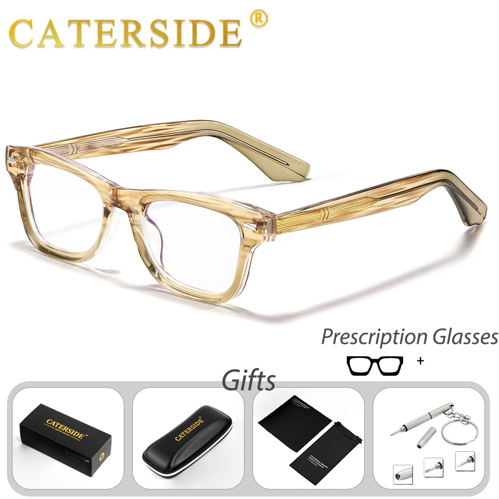 CATERSIDE Men Prescription Glasses Frame Anti Blue Light 1.56 Refractive Index Optical Glasses Frame Women Fashion Glasses Frame