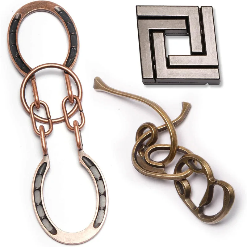 

3 шт., металлические головоломки для взрослых и детей, логический тест IQ, игры на распятие, подарок на Рождество, класс, разумный вызов