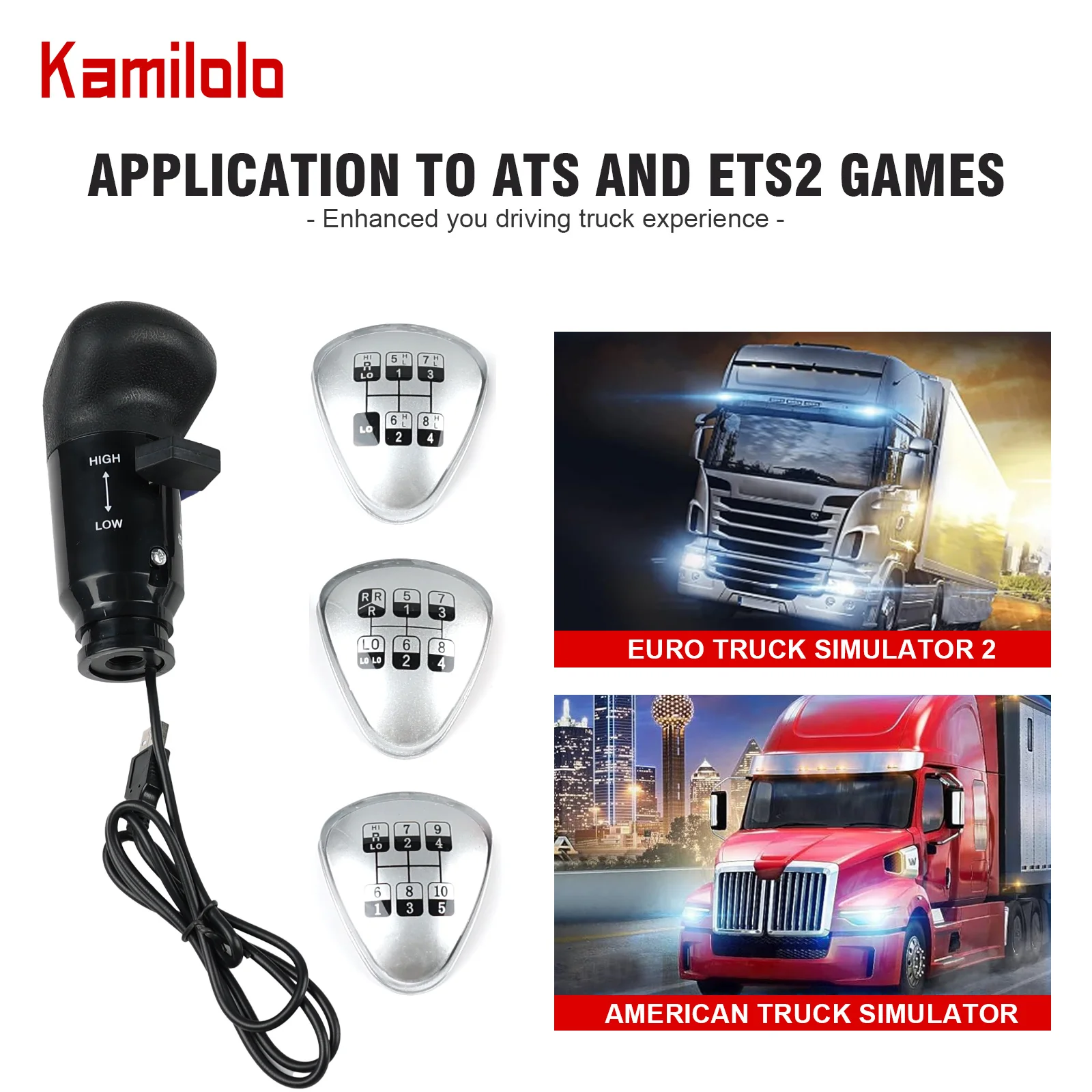 مقبض ناقل الحركة لشاحنة USB للكمبيوتر الشخصي لـ Logitech G29 G27 G25 G920 H مقبض ناقل الحركة لألعاب ATS ETS2 AI PC #3