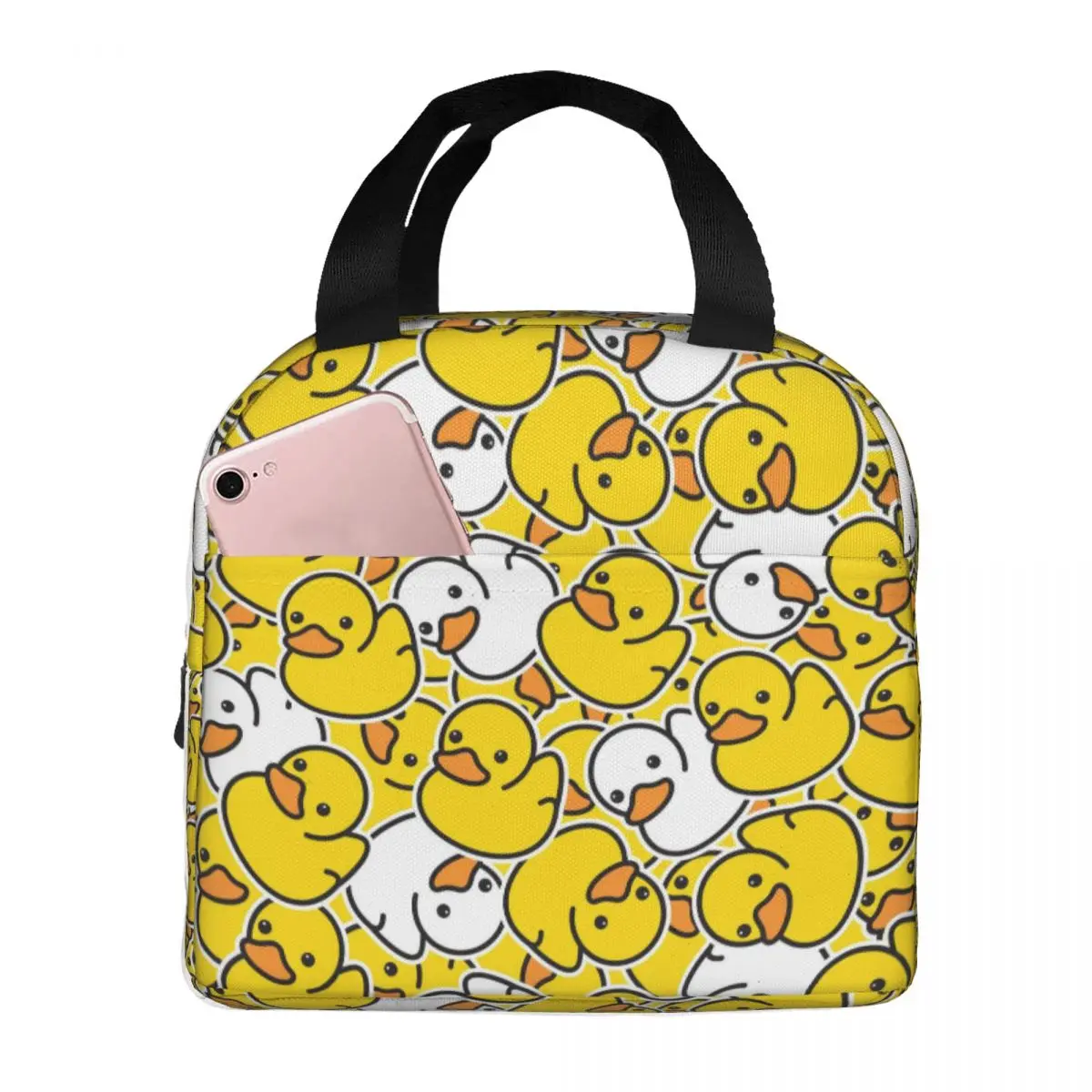 

Cute Duck Pattern Ducky Cartoon Insulated Lunch Bags Thermal Bag Lunch Container Animal Leakproof Tote Lunch Box Beach Picnic