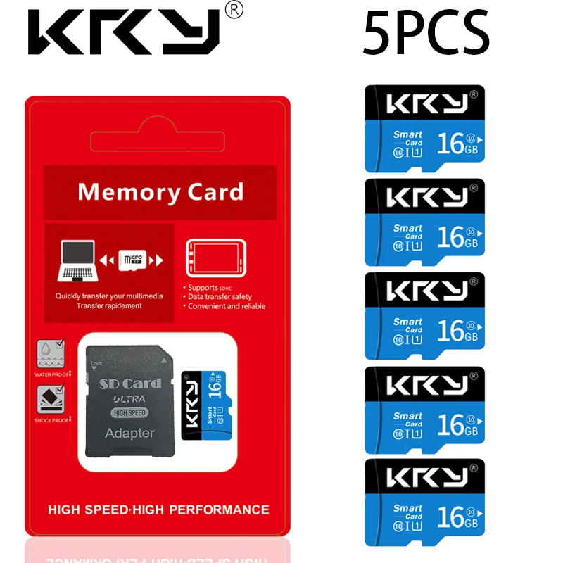 5PCS 마이크로 메모리 SD 카드 32GB 16GB 8GB 4GB SD 카드 5PCS SD/TF 플래시 카드 4 8 16 32 GB 클래스 10 메모리 카드 전화