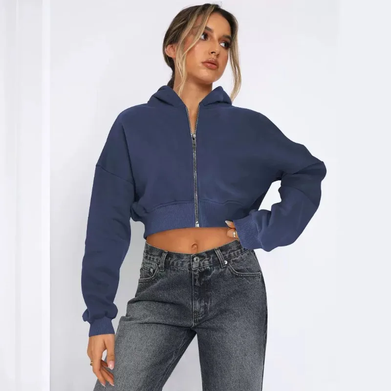 

Women's Autumn Spring Top Coat Sweatshirt Hoodie Cardigan Zipper Simple Comfortable Casual Design Fashion Niche Versatile Skinny
