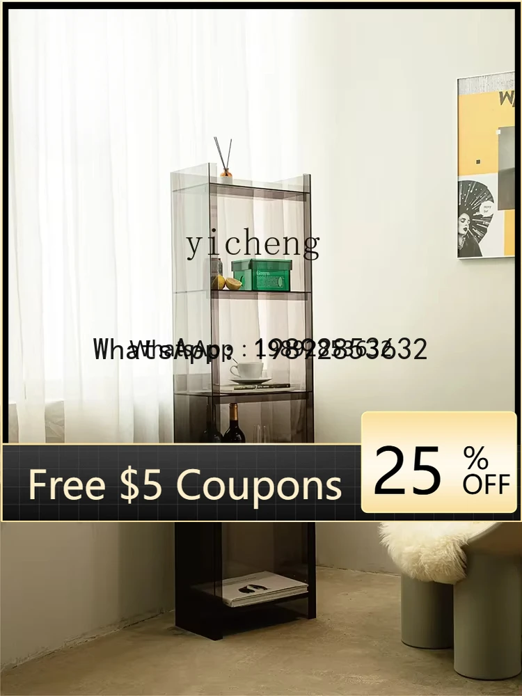BB light luxury storage display stand, living room storage creative shelf, acrylic floor-to-ceiling multi-layer bookcase