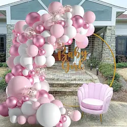 Macaron Pink Balloon Garland Arch Welcome Baby Shower Valentines Day Birthday Party Wedding Decoration Anniversaire Latex Baloon