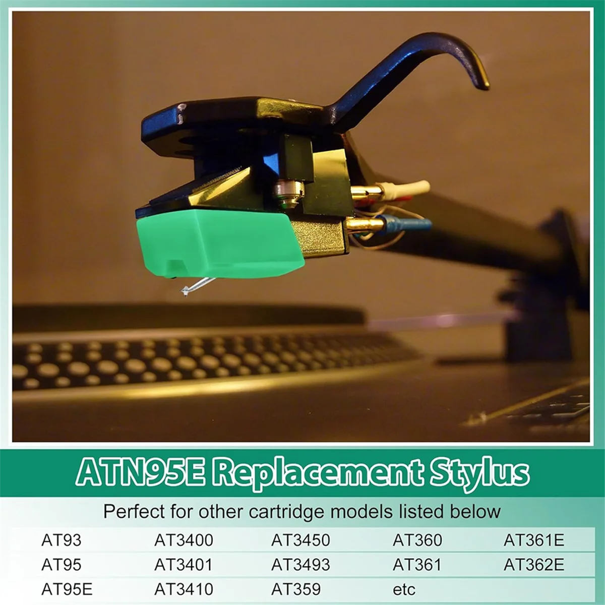 ATN95E Replacement Stylus for AT95E for Technica AT-LP120-USB Turntable Record Player AT93, AT3400, AT3450 Cartridges