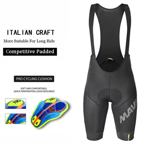 Pantalones cortos con pechera para bicicleta profesional, color negro, para exteriores, para ciclismo, 19D Coolmax, acolchado de Gel, pantalones cortos con pechera para ciclismo