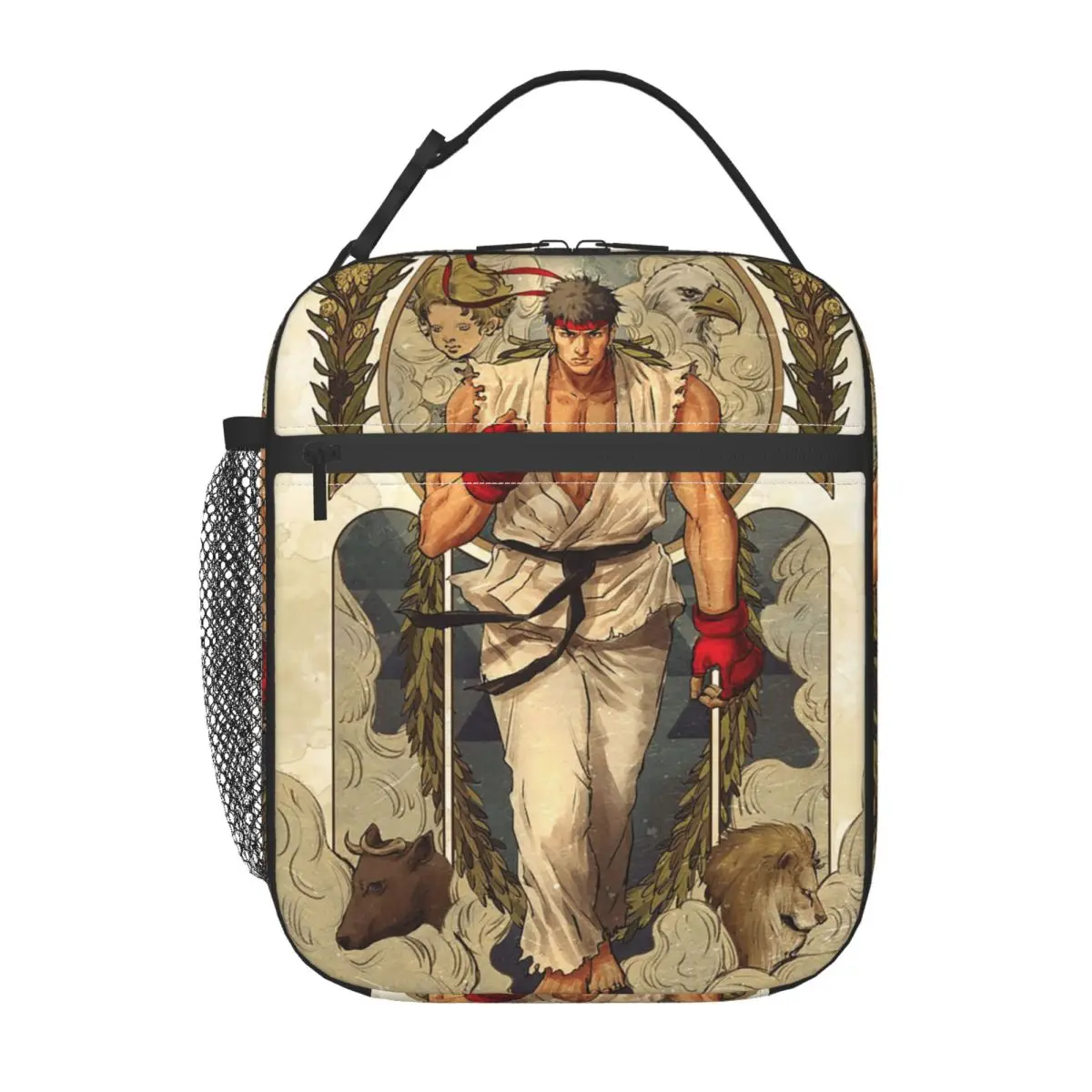 Ryu Street Fighter II Turbo Hyper Fighting Insulated Lunch Bag for Women Kids Portable Food Boxes Thermal Lunch Box Tote
